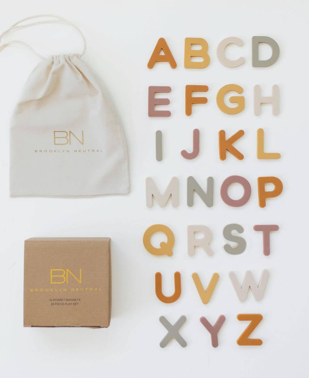 Brooklyn Neutral - Silicone Alphabet Magnets
