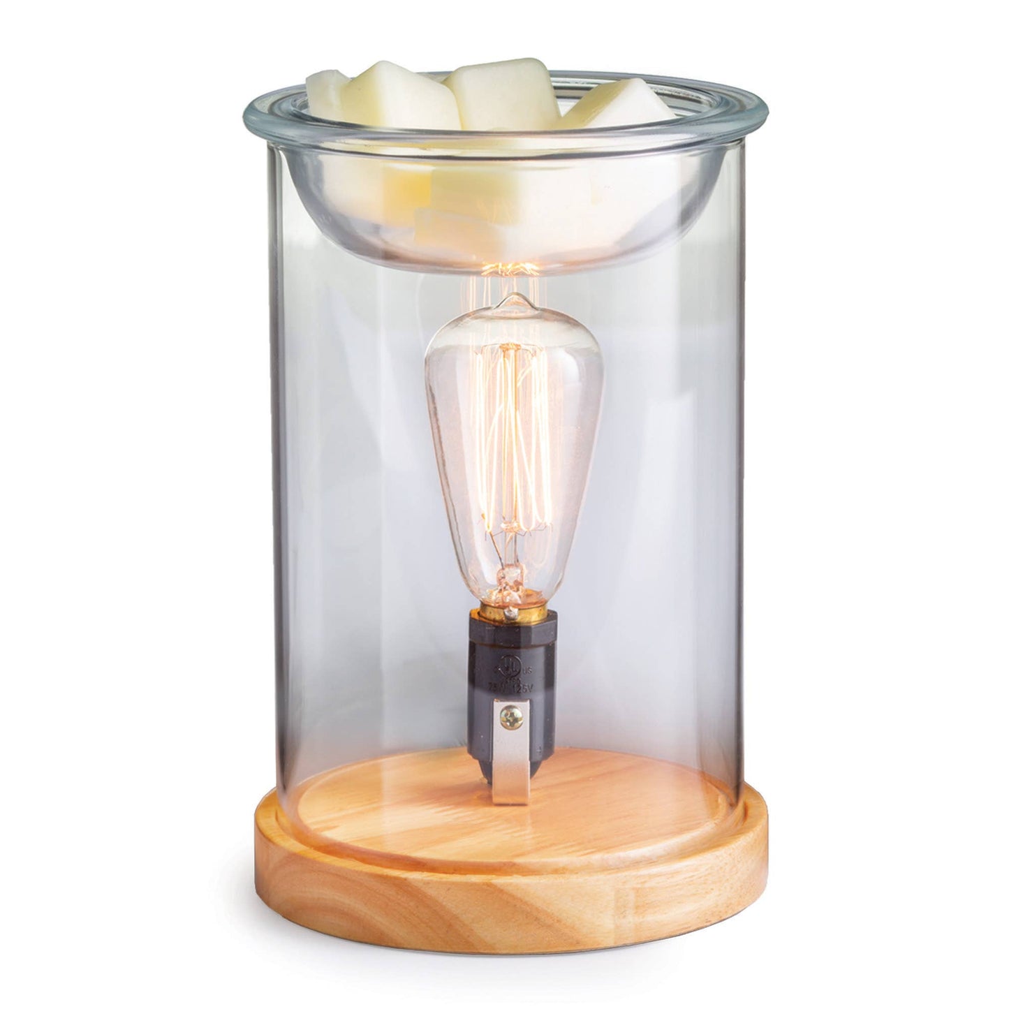 Candle Warmers Etc. - Vintage Bulb Illumination Fragrance Warmer- Wood & Glass