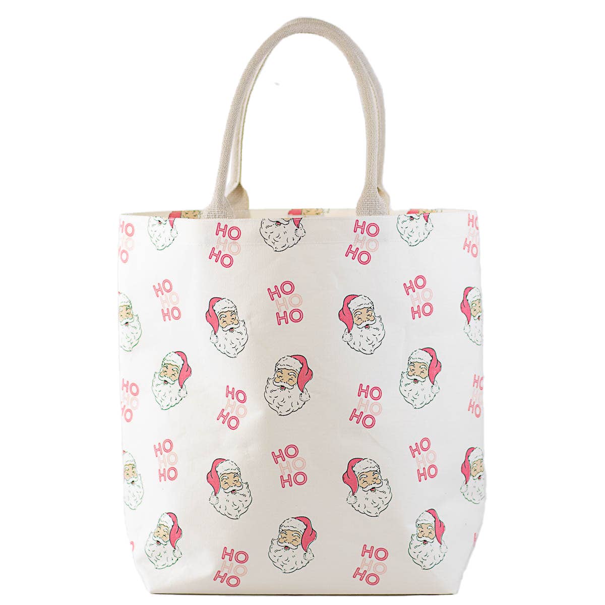 HoHoHo Santa Tote White/Pink 20x17x6.5