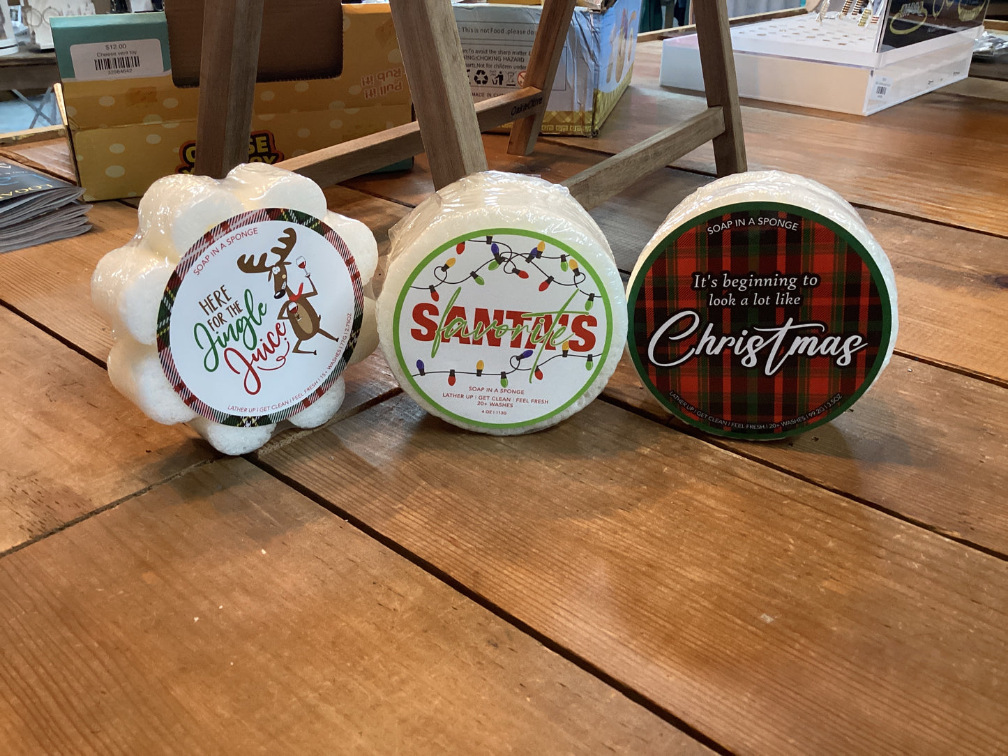 CAREN Christmas Soap in a Sponge