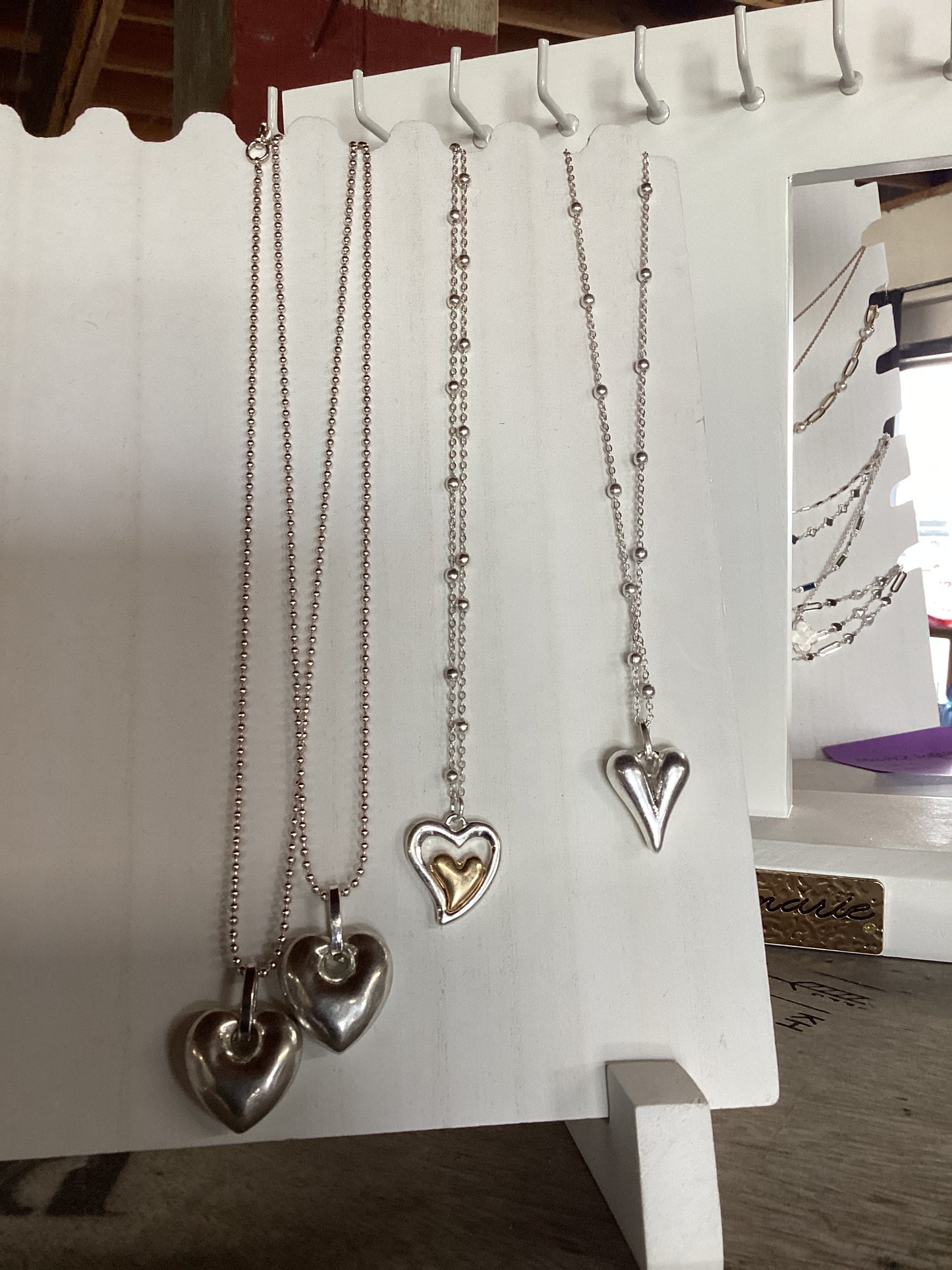 Silver heart necklace