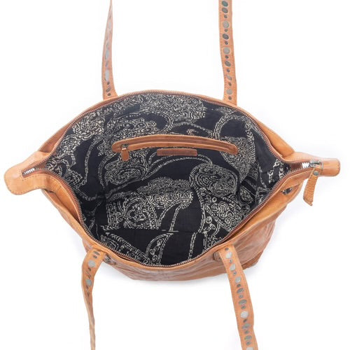 Sierra Crest Leather Bag in Antique Gold by MYRA