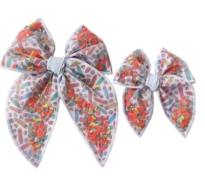 Cheeky Plum - Mesh Shaker Bow - School Spirit