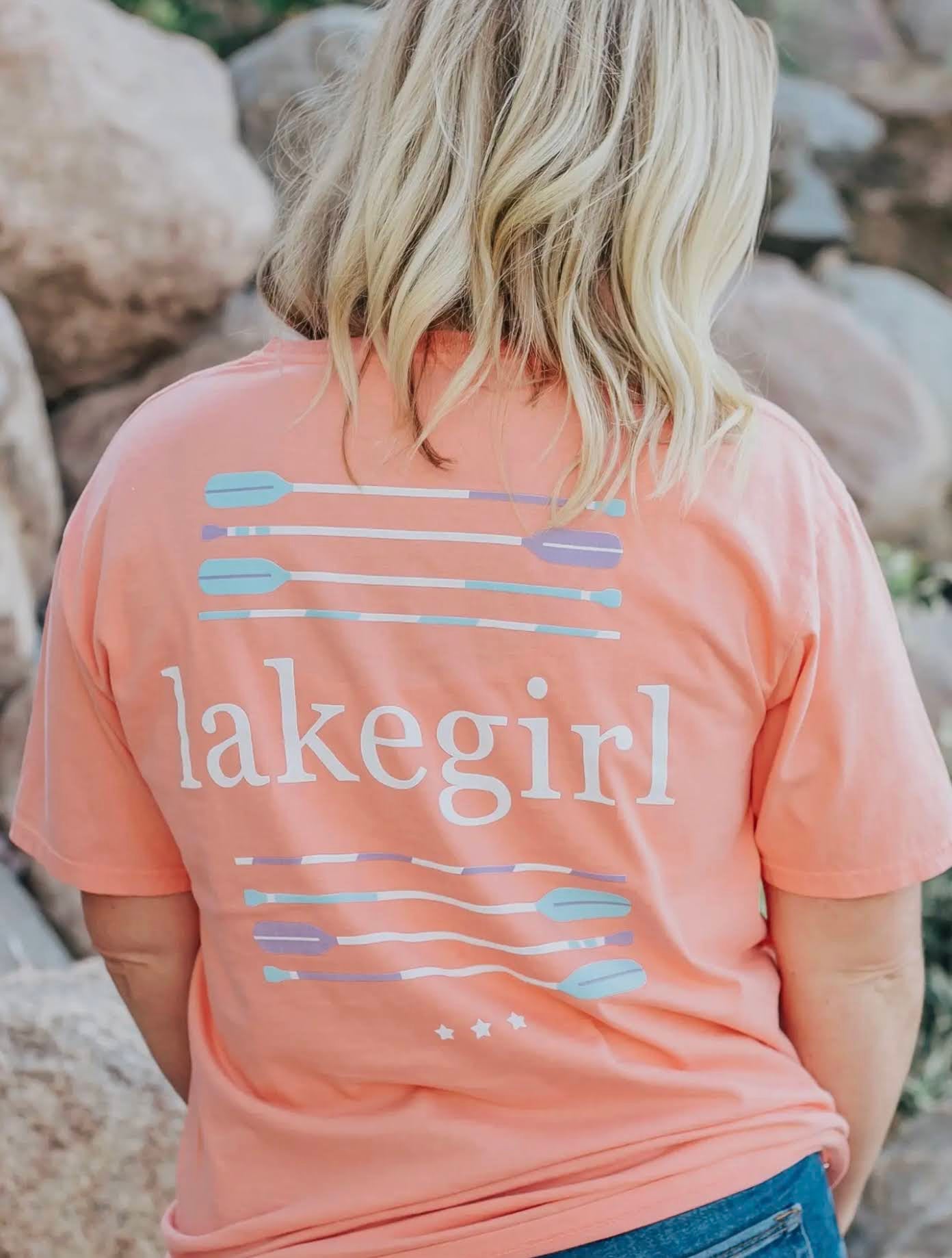 Lakegirl Paddle Tee in Coral