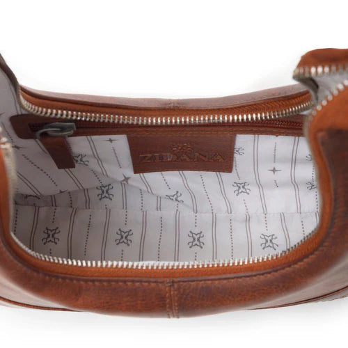Zidana Winchester Loop Veg Tanned Leather Shoulder Bag in Maple Glaze by MYRA