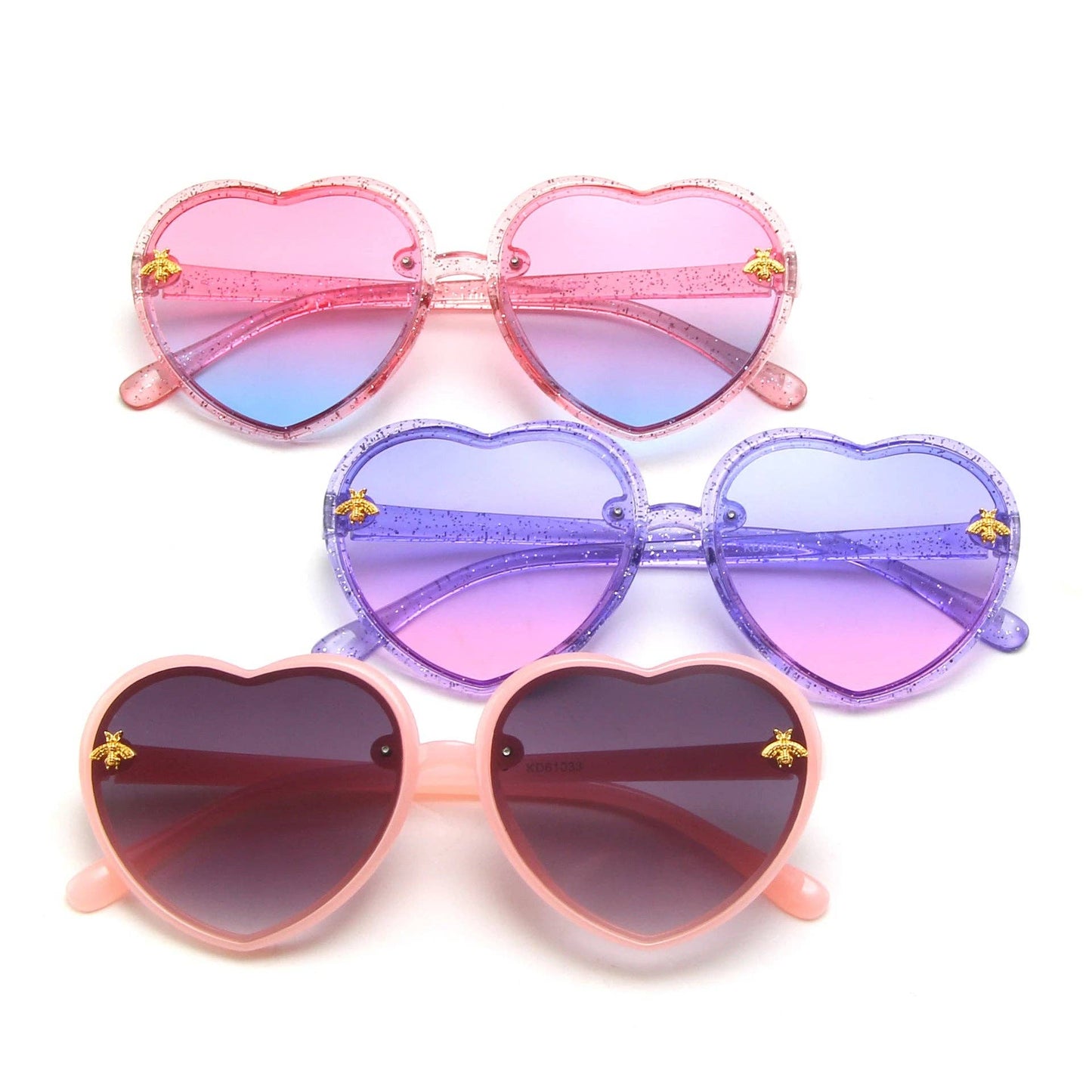 Cheeky Plum - Heart Sunglasses - Purple Glitter