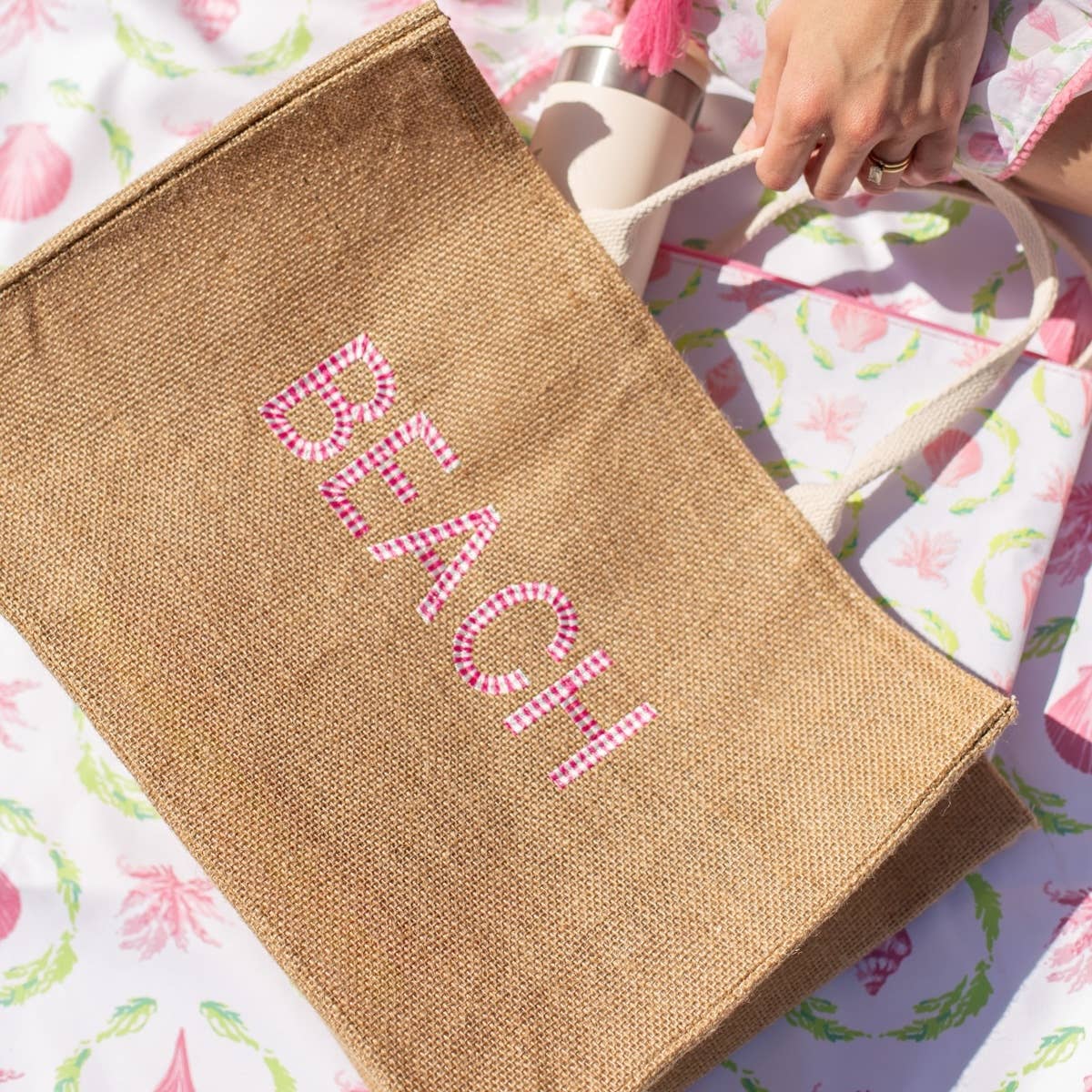 The Royal Standard - Brighton Terrace Beach Towel Pink Lilly/Lime 34x70