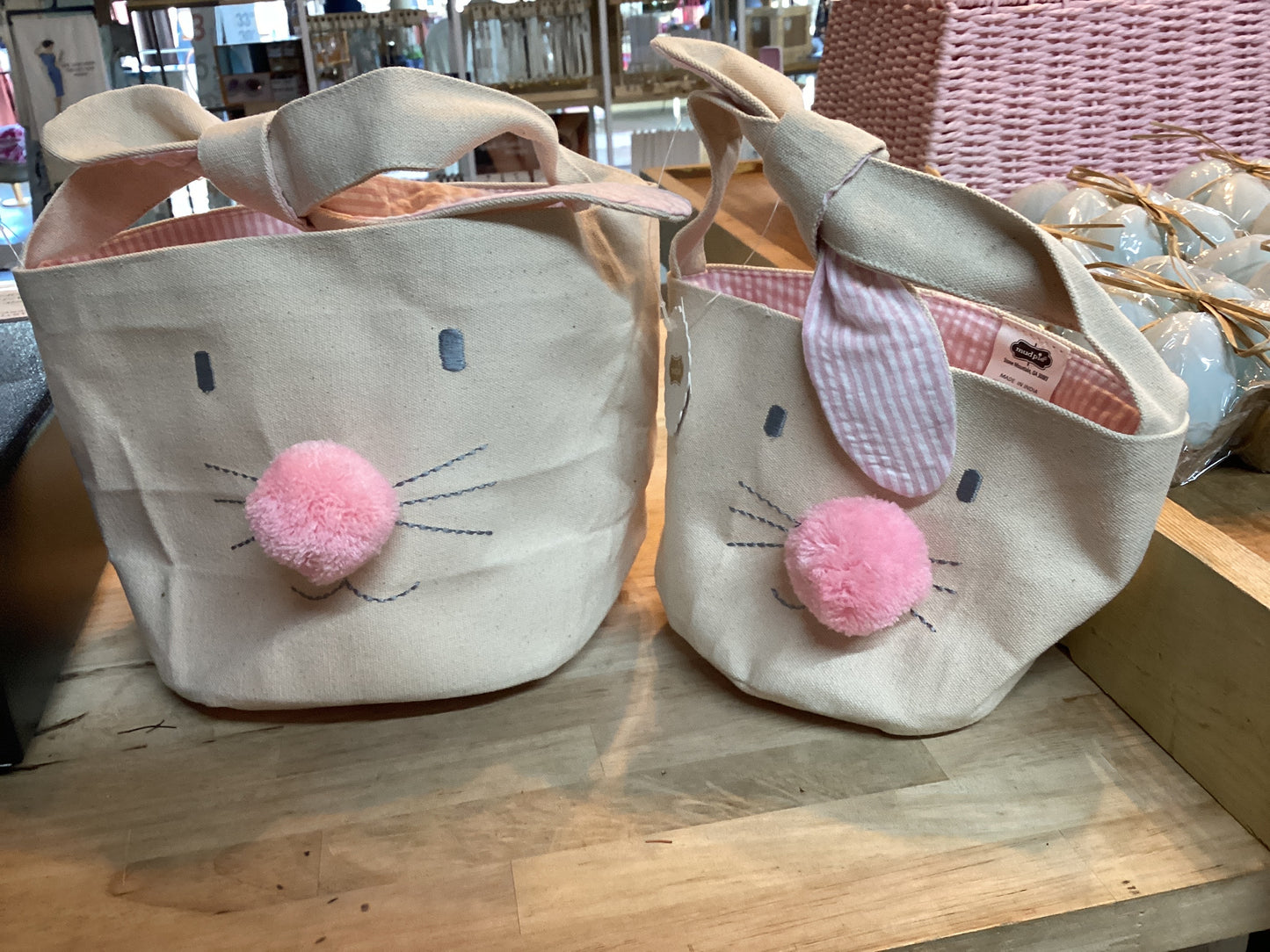 PINK BUNNY FACE EASTER BASKET