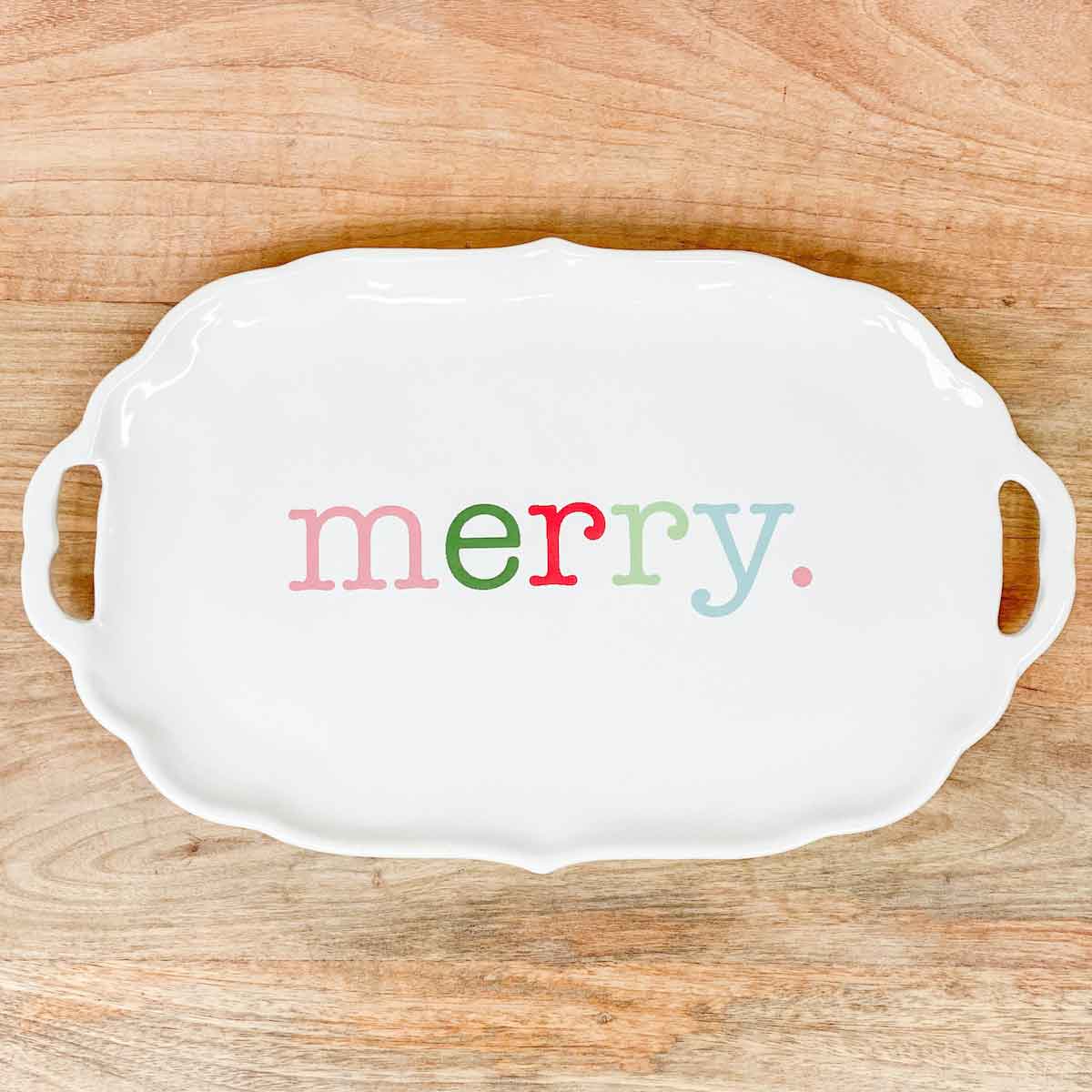 Merry Platter White/Multi 16.5x10