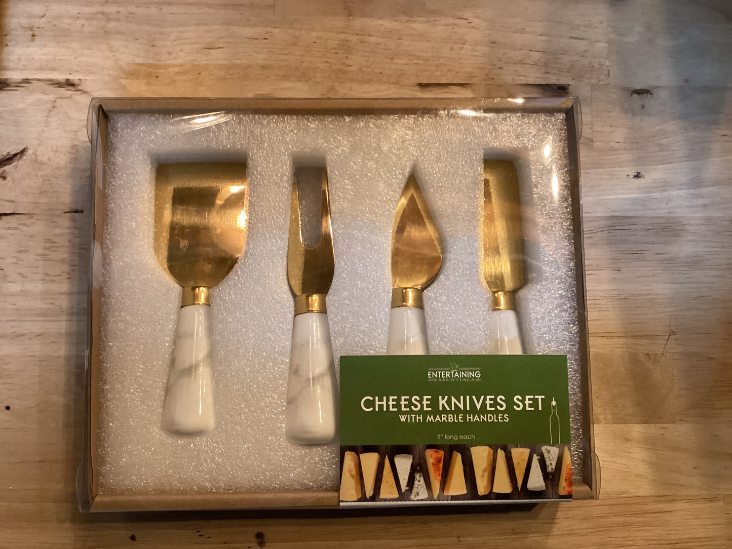4pc Cheese Knives Set with Marble