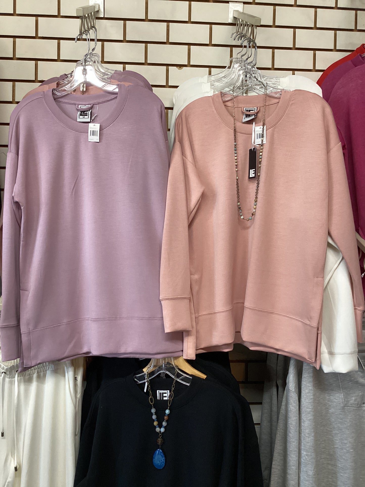 MODAL SPANDEX HIGH LOW CREWNECK