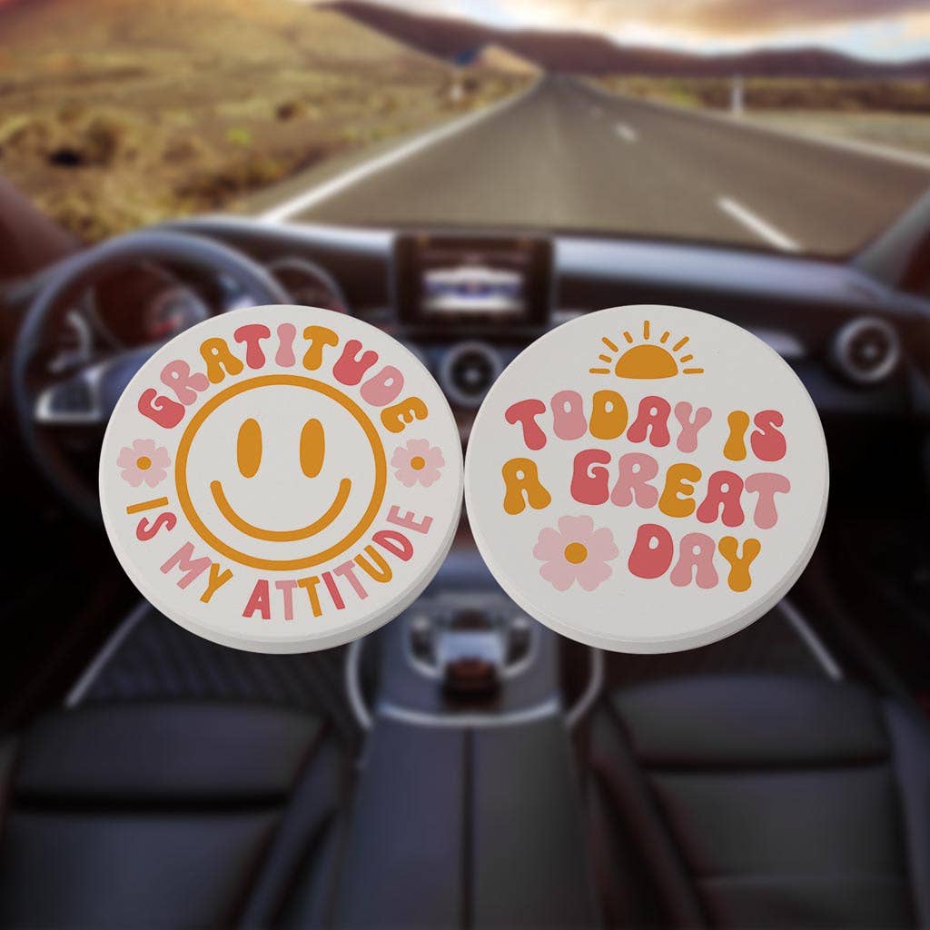 Clairmont & Co - Car Coaster Pack, Teenage Girl Gift, Happy, Bright and Fun
