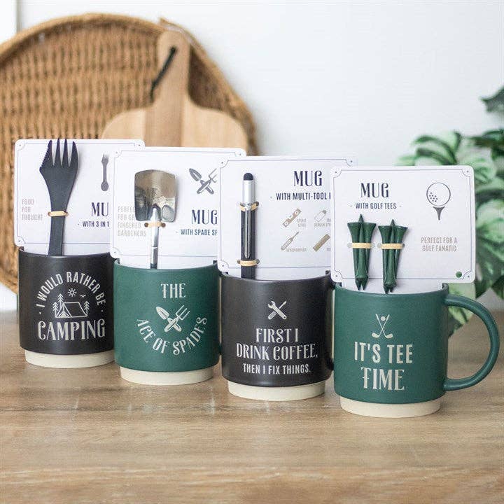Something Different Wholesale - First I Drink Coffee Father's Day Mug with Multi-tool Pen