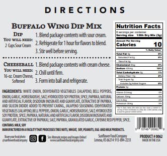 Buffalo Wing Dip Vegetable Mix-Multiple Products in 1 Packet
