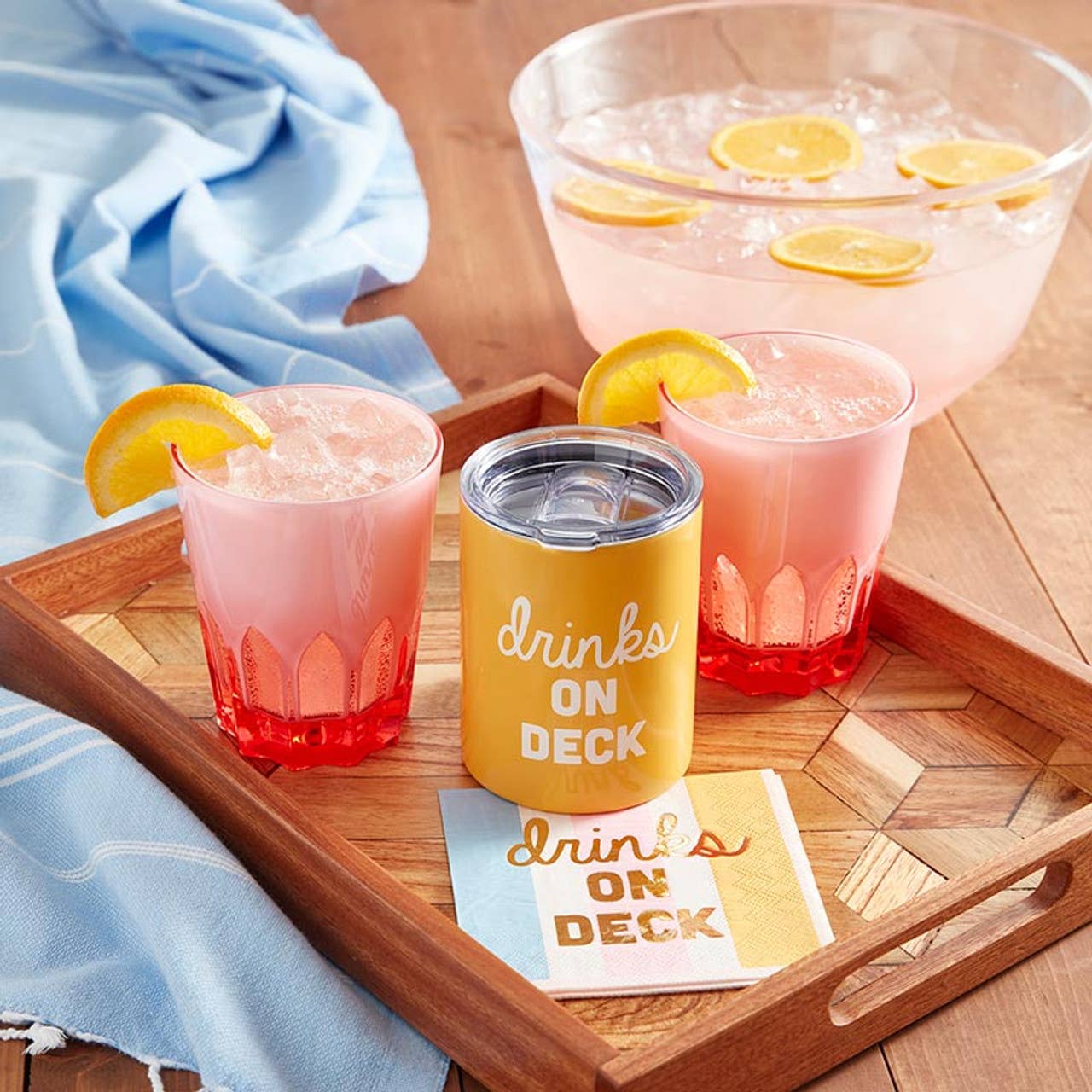 Slant Collections by Creative Brands - Foil Beverage Napkins - Drinks on Deck