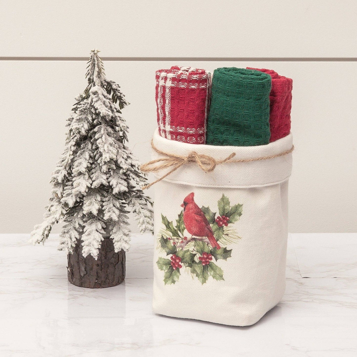 Audrey's - Dish Cloth Set - Cardinal and Holly (Set Of 04)