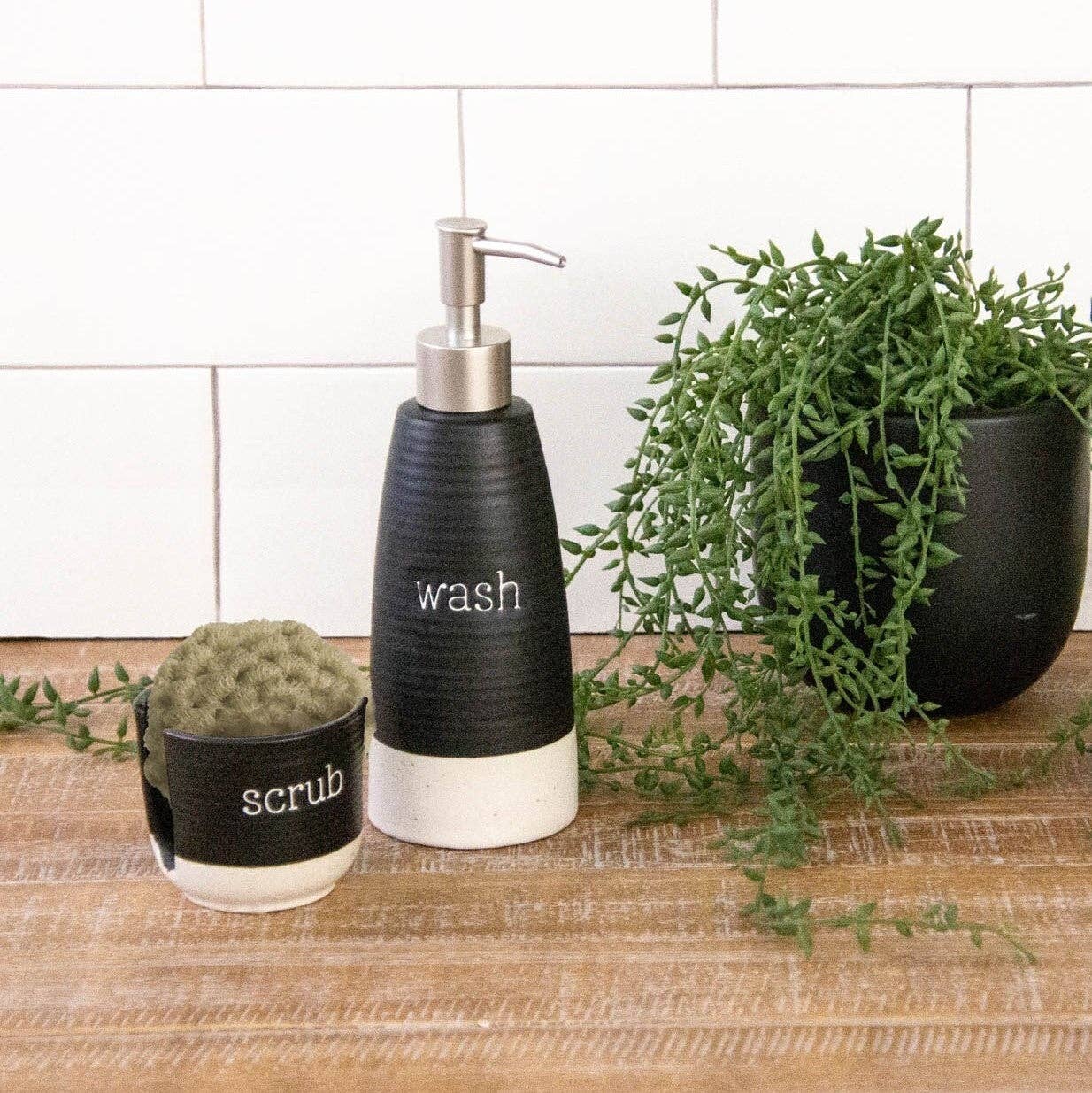 Audrey's - Soap Dispenser And Sponge Holder Set (Set Of 02)