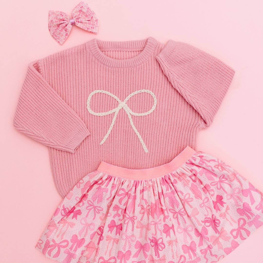 Sweet Wink - Bow Yarn Knit Sweater - Kids Sweaters - Girls Clothes