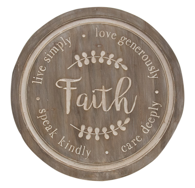 Distressed Faith Round Sign