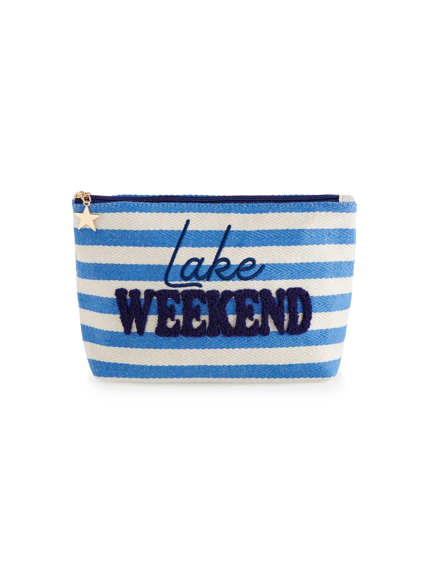 Shiraleah - MORGAN "LAKE WEEKEND" LARGE ZIP POUCH, BLUE