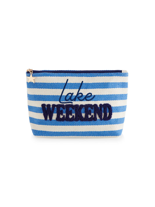Shiraleah - MORGAN "LAKE WEEKEND" LARGE ZIP POUCH, BLUE