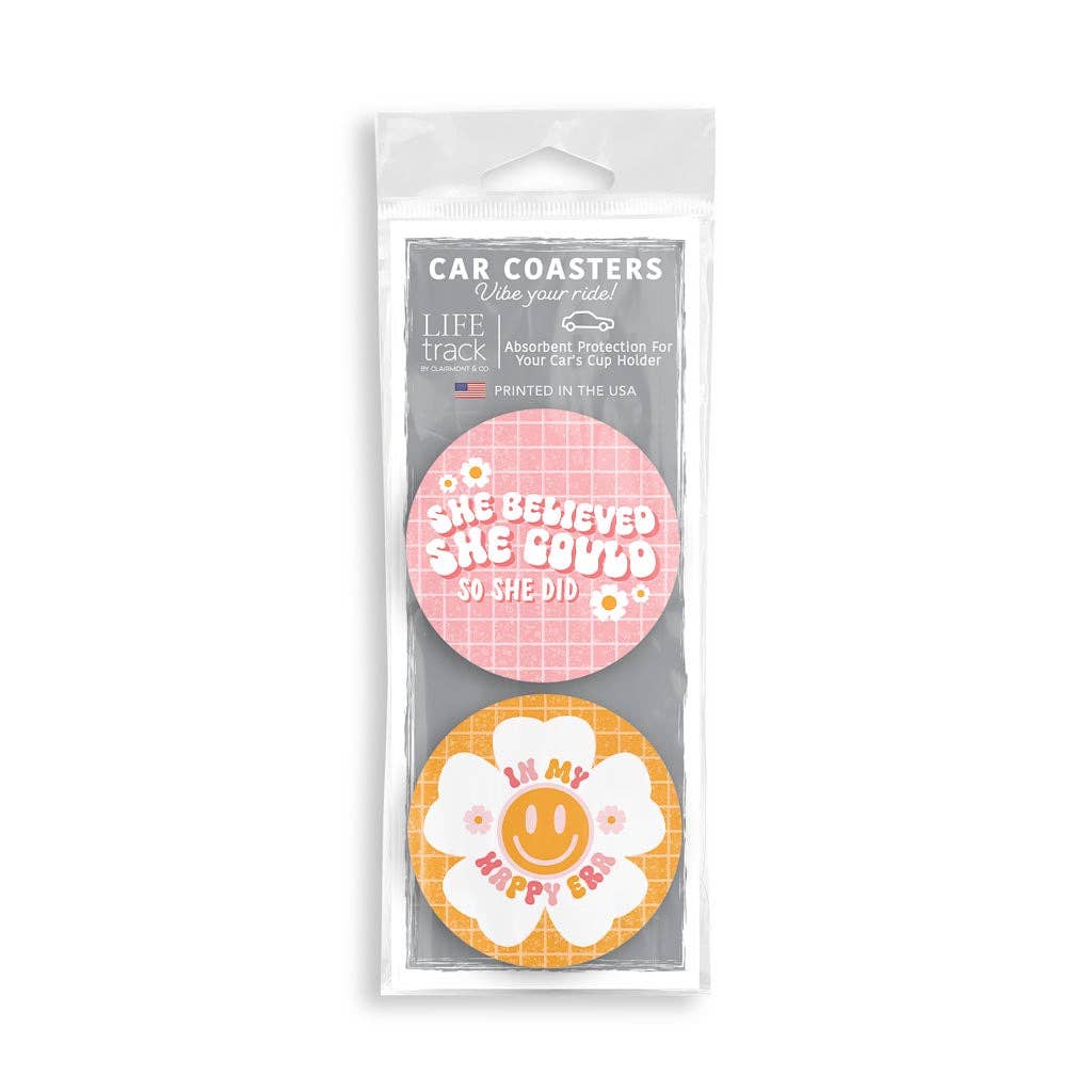 Clairmont & Co - Car Coaster Pack, Sweet 16 Gifts, Gifts for Girls, Grad Gift