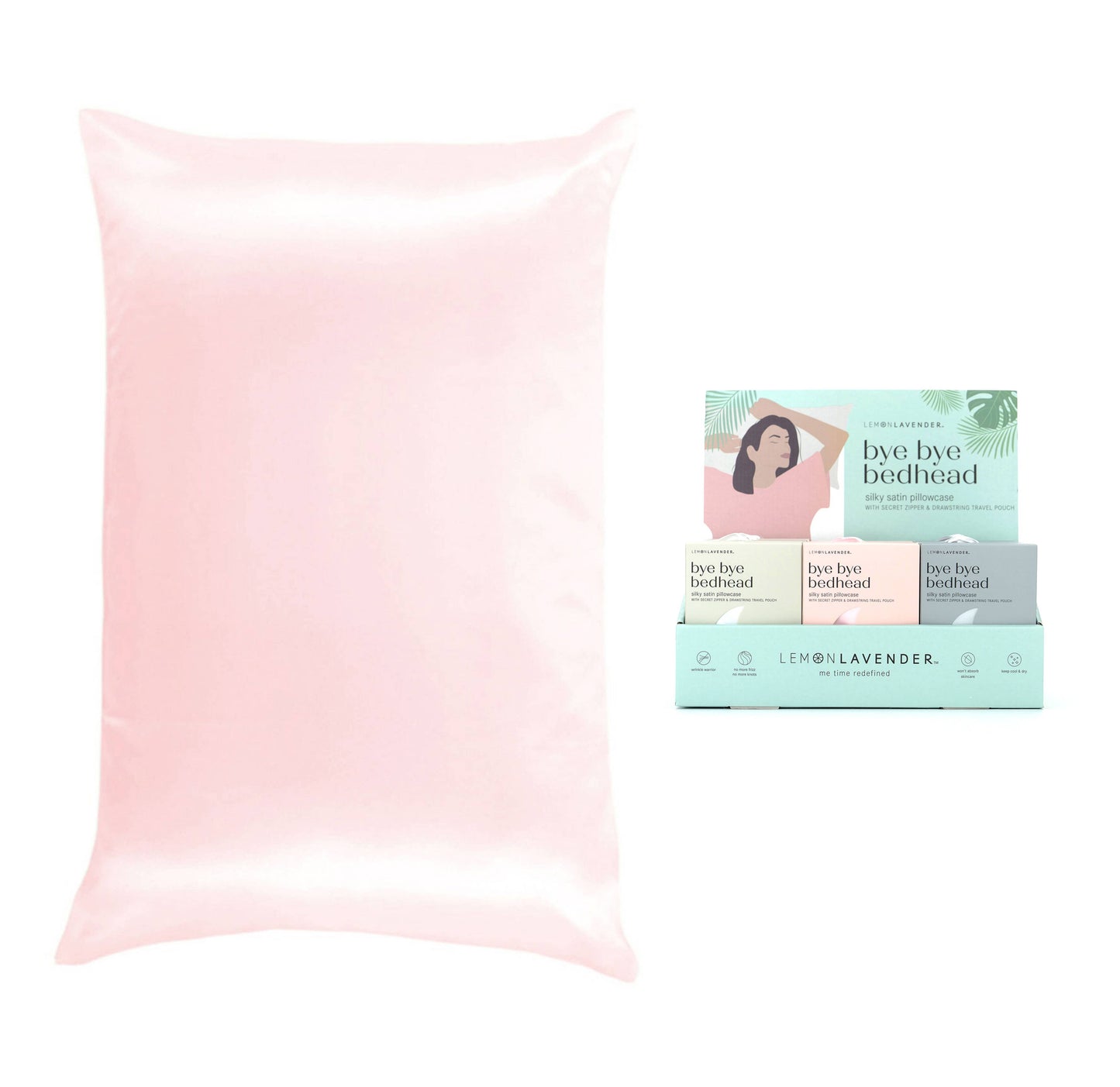 DM Merchandising - Lemon Lavender Solid Silky Satin Pillowcase Assortment