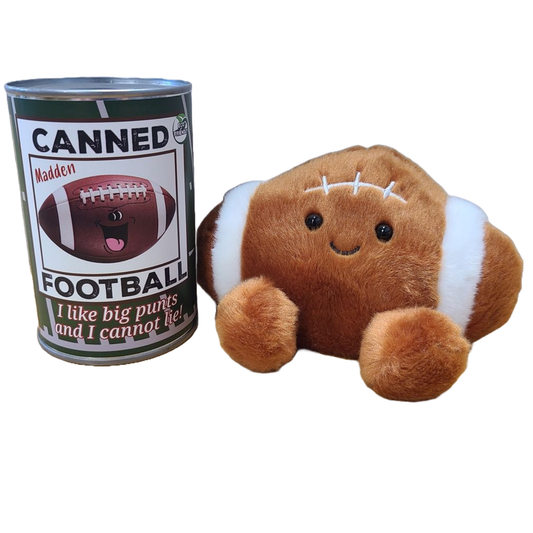 Canned Football | Stuffed Sports Plush in a Can w/Jokes