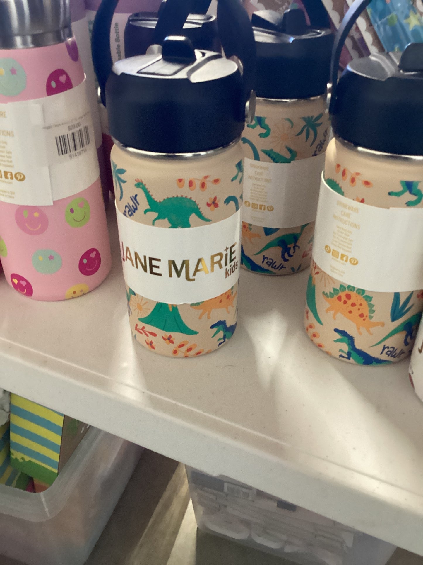 Kids Boys Dino-Mite 12 Oz. Bottle With Straw Cap