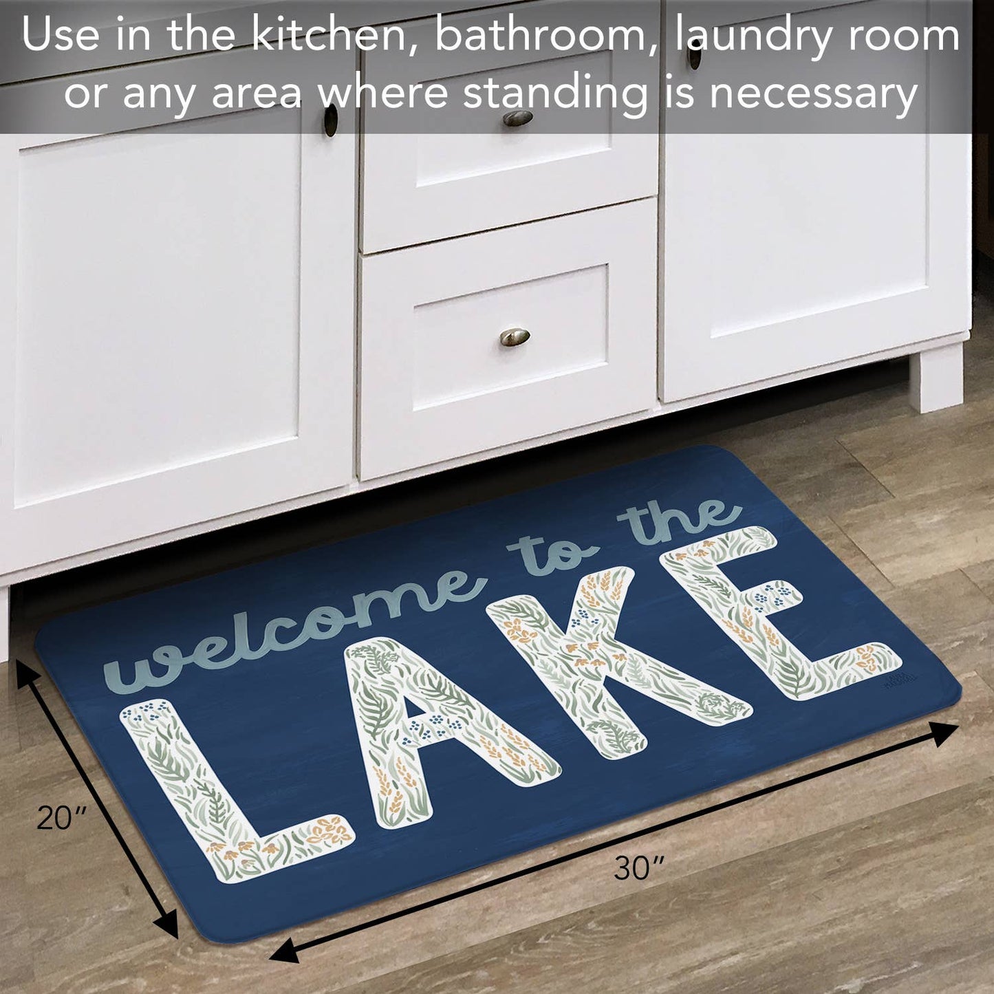 CounterArt/Highland Home/Thirstystone - "Welcome To Lake" 30" x 20" Decorative Comfort Floor Mat