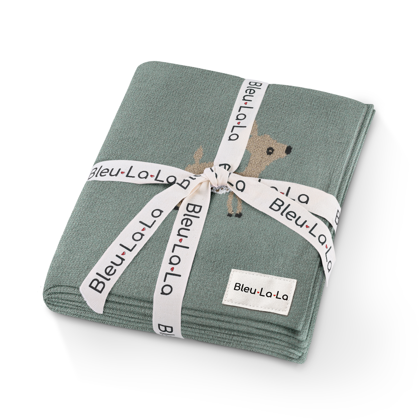 Bleu La La - 100% Luxury Cotton Receiving Swaddle Baby Blanket - Deer