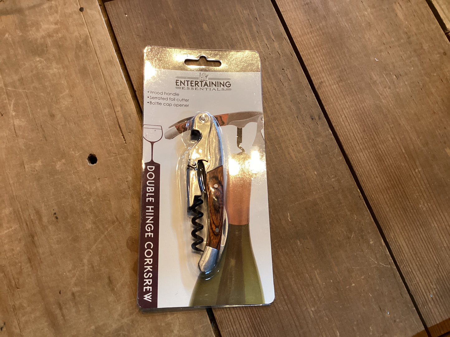 Double Hinge Corkscrew with Wood