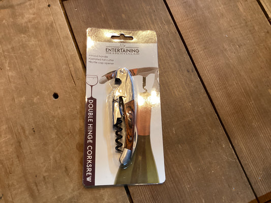 Double Hinge Corkscrew with Wood