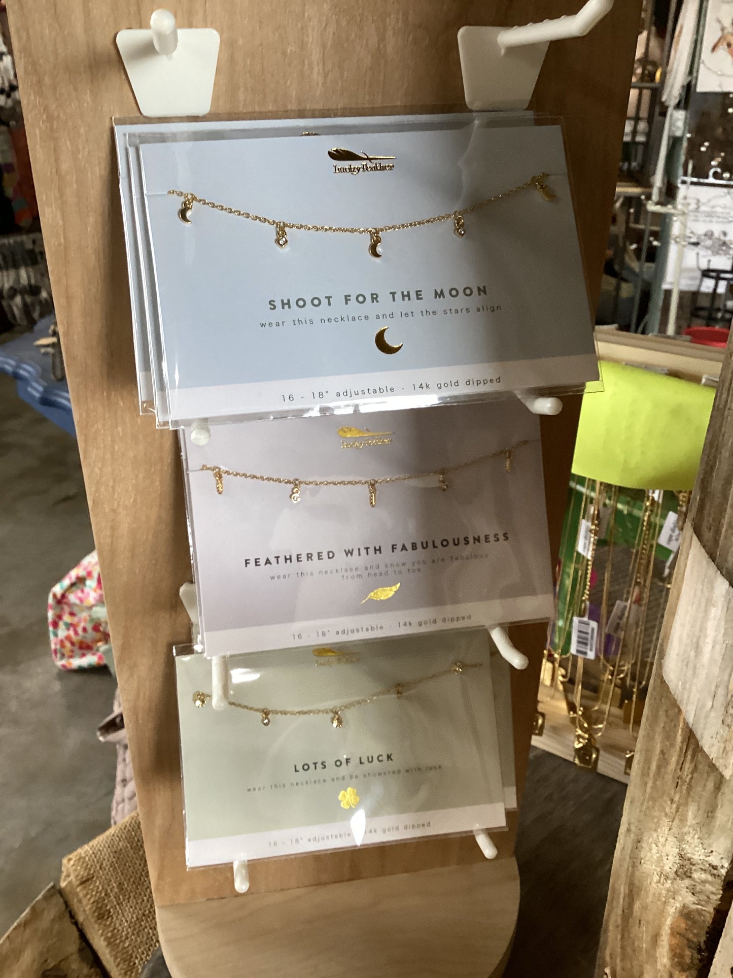 Lucky Feather Dangle Necklace