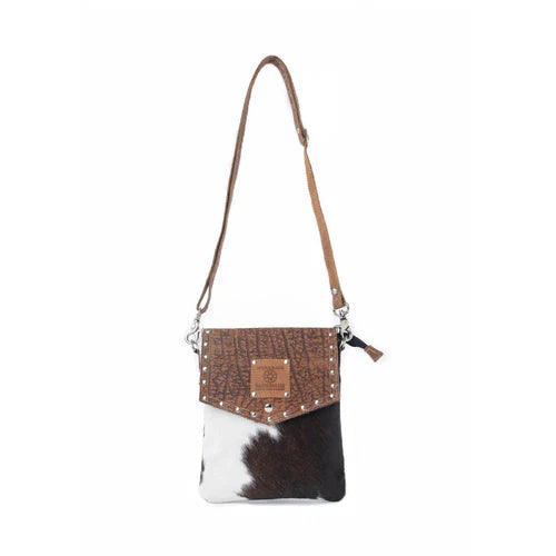 Rustler Bend Canvas & Hairon Bag in Brindle Chestnut by MYRA