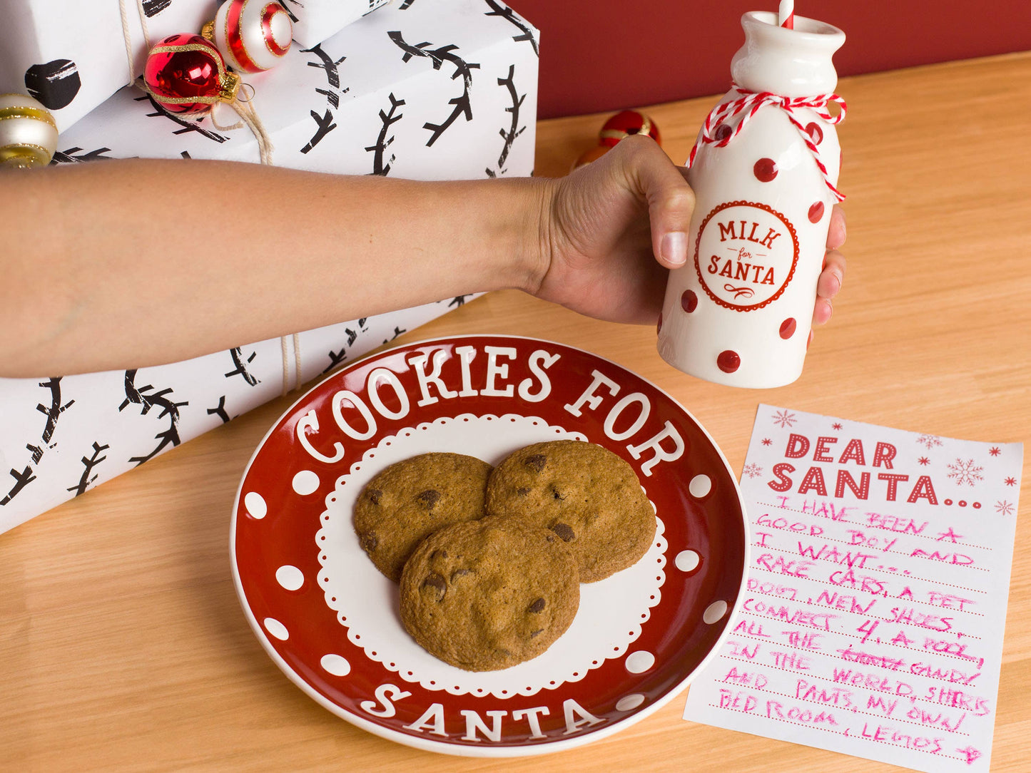 Pearhead - Christmas Santa's Milk & Cookie Set