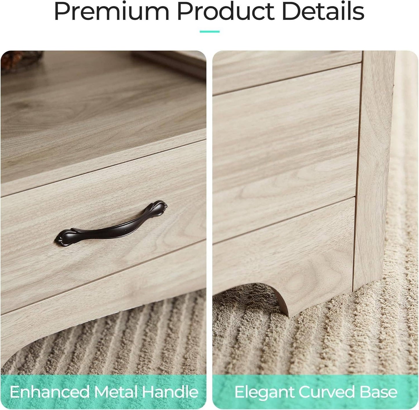 ShipItFurniture - Farmhouse Brown Oak Coffee Table With Storage Drawers