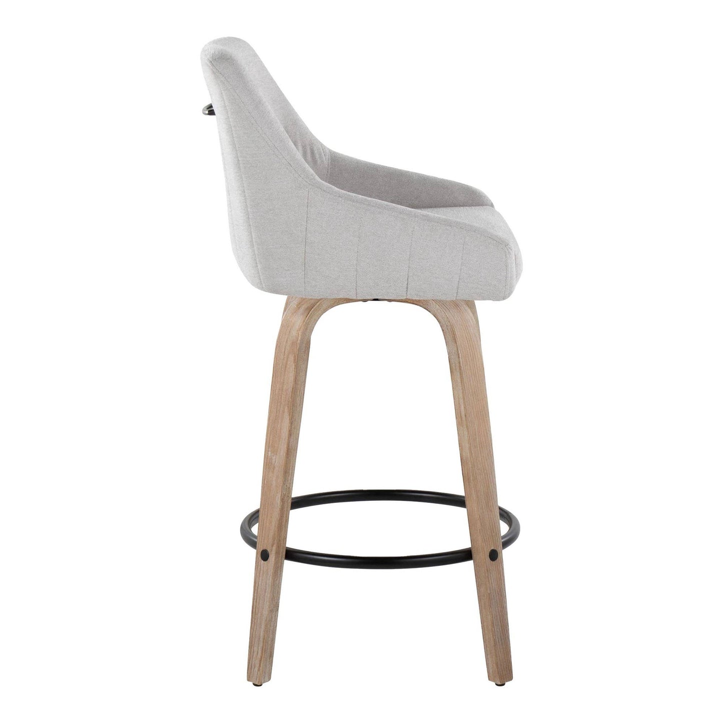 LumiSource and Grandview Gallery - Hannah 26" Fixed-Height Counter Stool WW - Set of 2