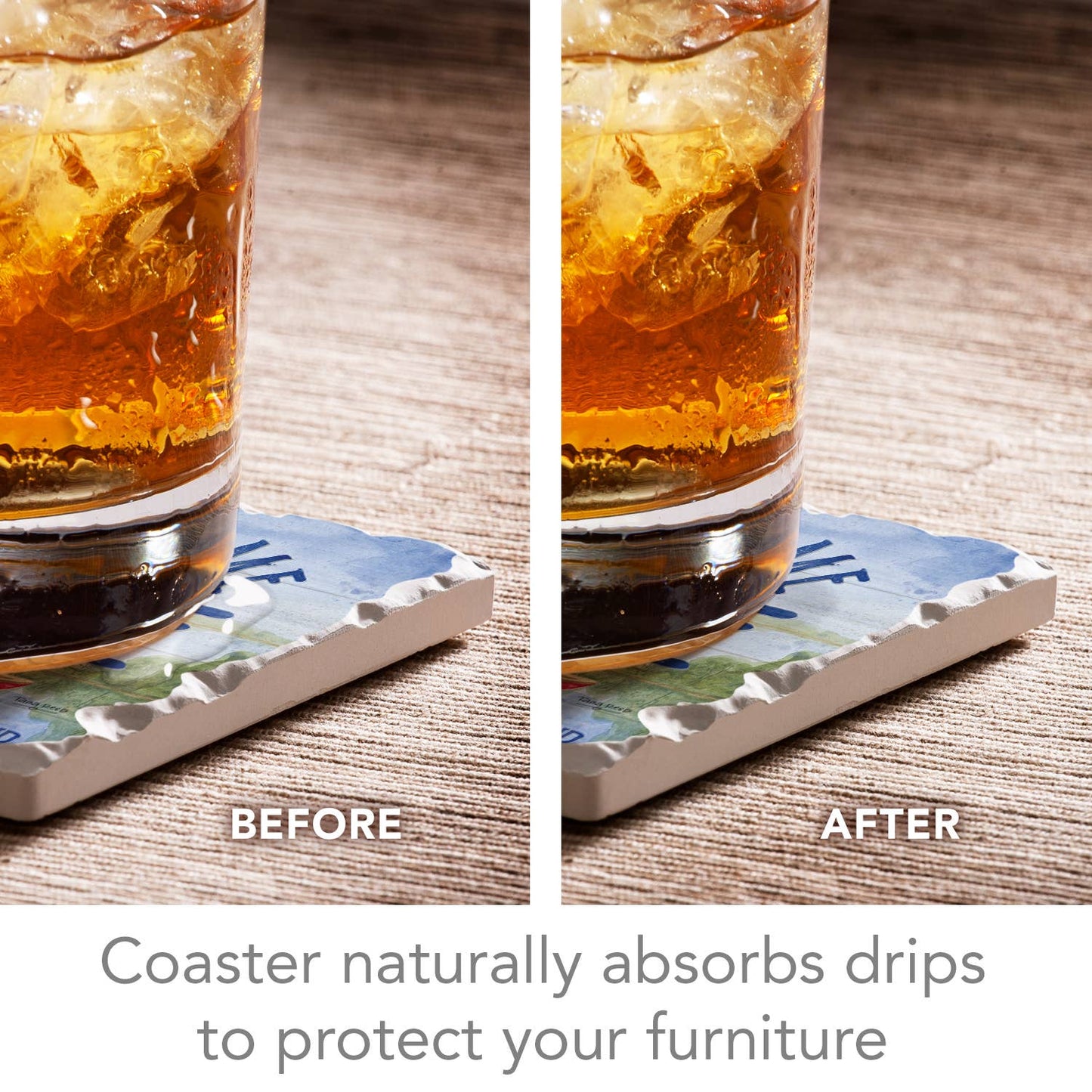 CounterArt/Highland Home/Thirstystone - At The Lake Assorted Image Tumbled Tile Coaster 4 Pack