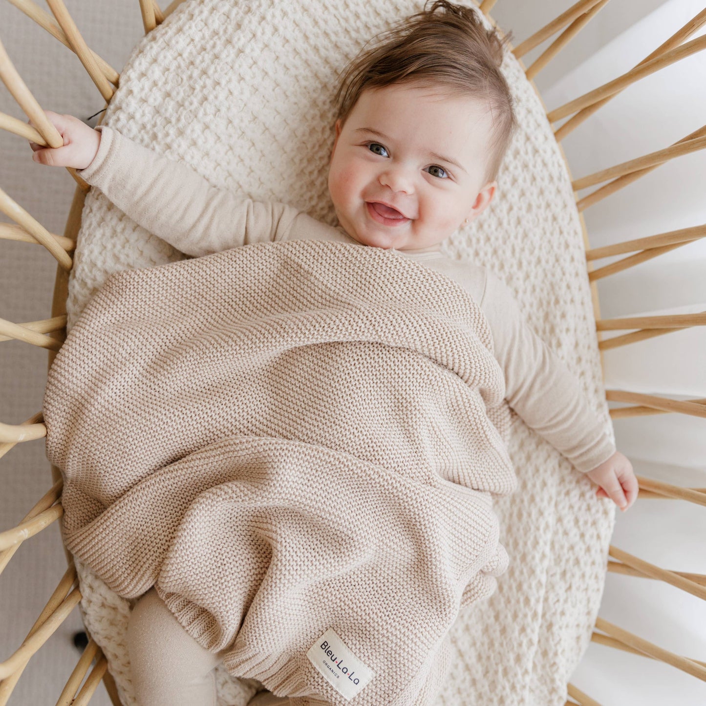 Bleu La La - 100% Organic Luxury Cotton Swaddle Receiving Baby Blanket