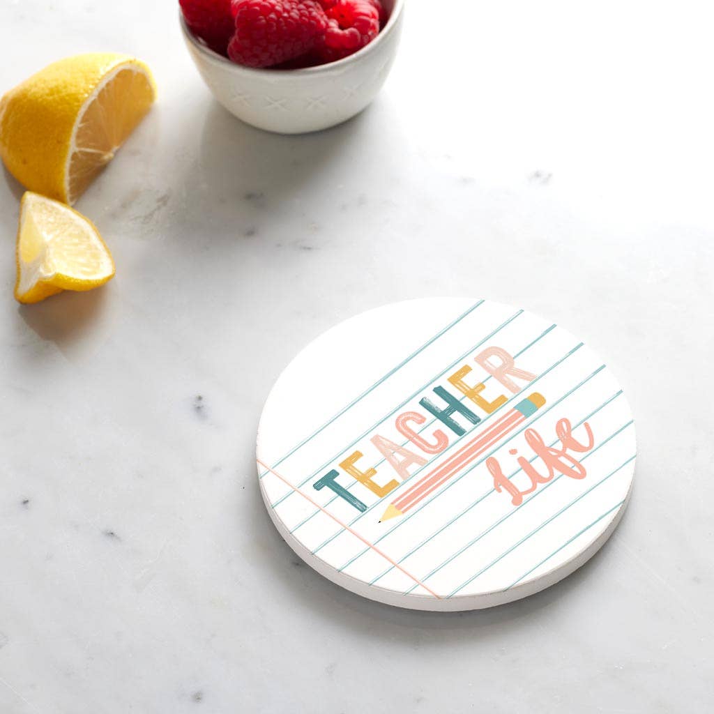 Clairmont & Co - Teacher Life, Ceramic Coaster, Classroom Decor, Teacher Gift