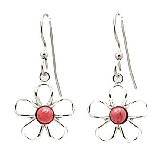 Flower Stone Drop Earrings