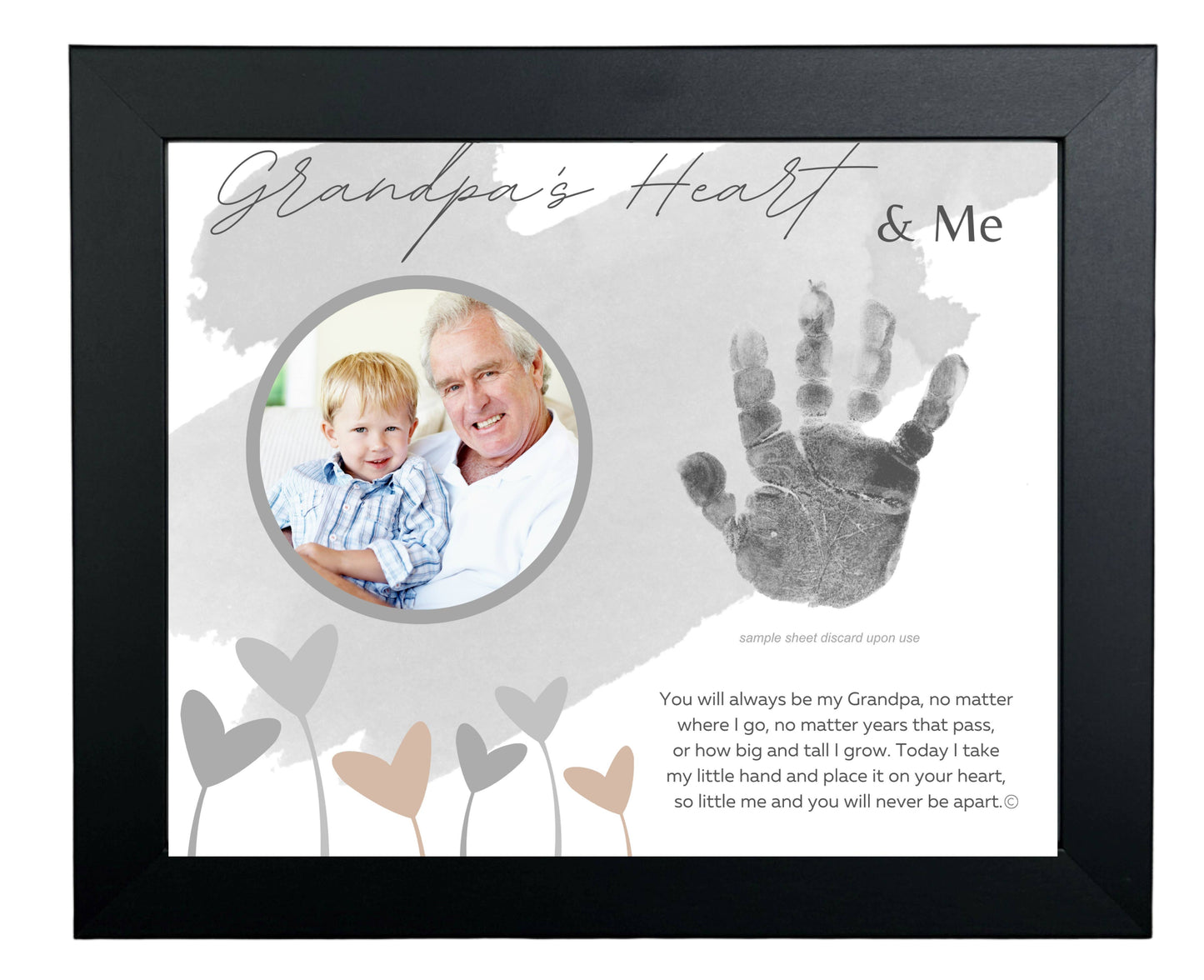 Grandpa Handprint Keepsake Frame: Heart and Me 4383