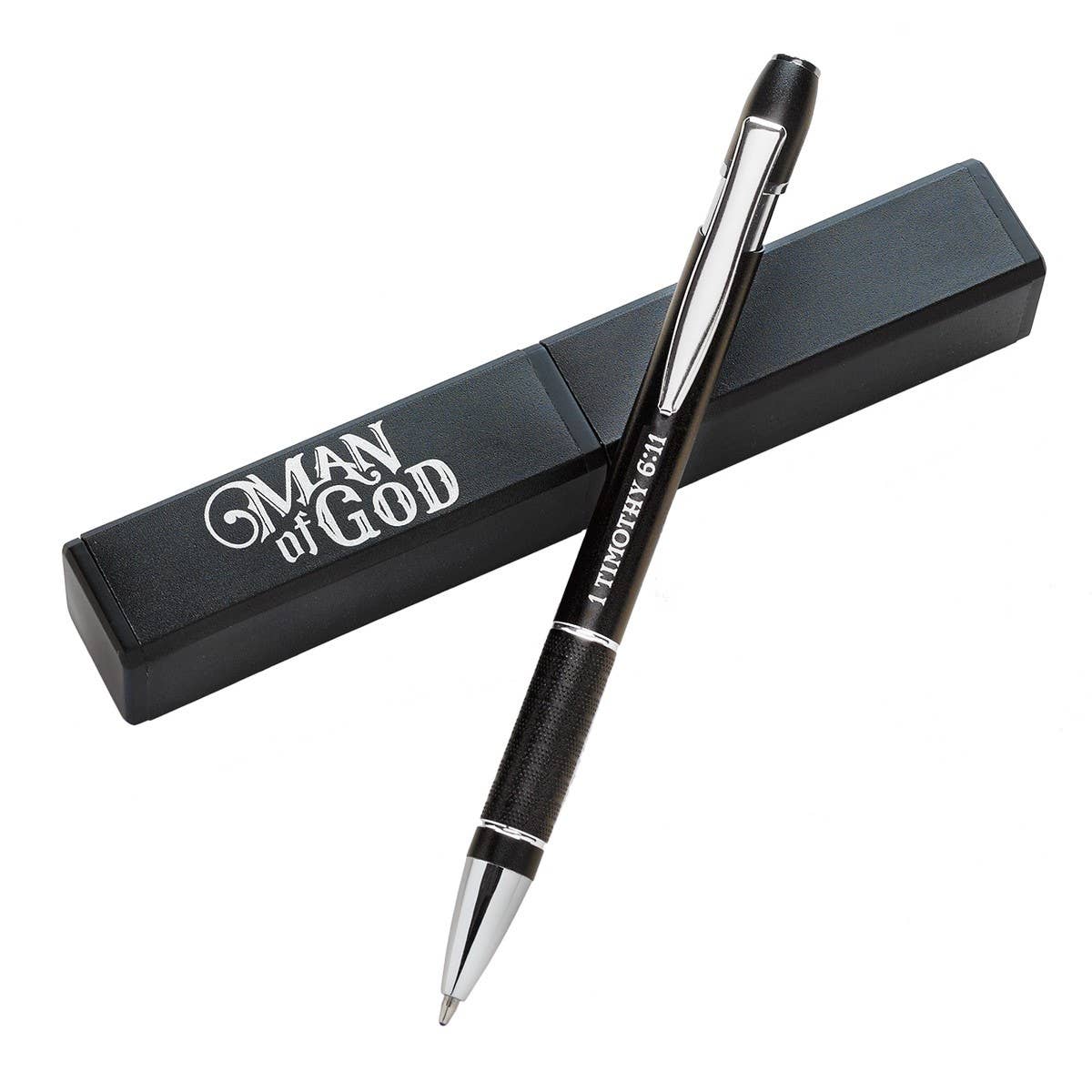 Christian Art Gifts - Pen in Case Black Man of God 1 Tim. 6:11