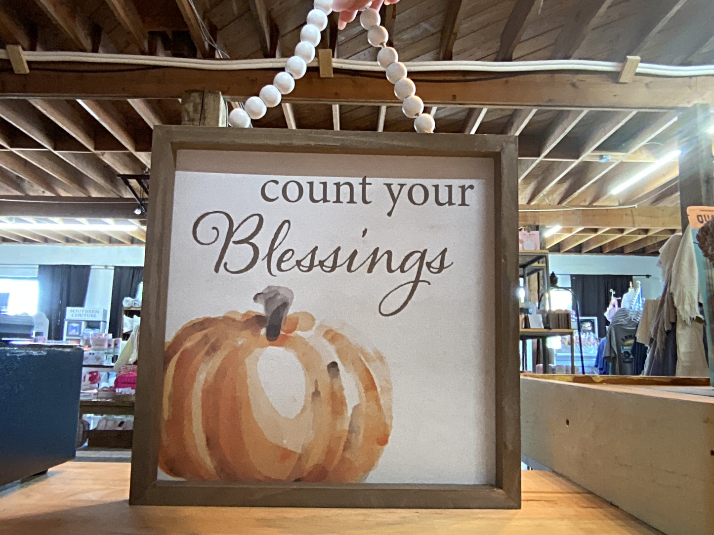 Count Your Blessings Beaded Sign