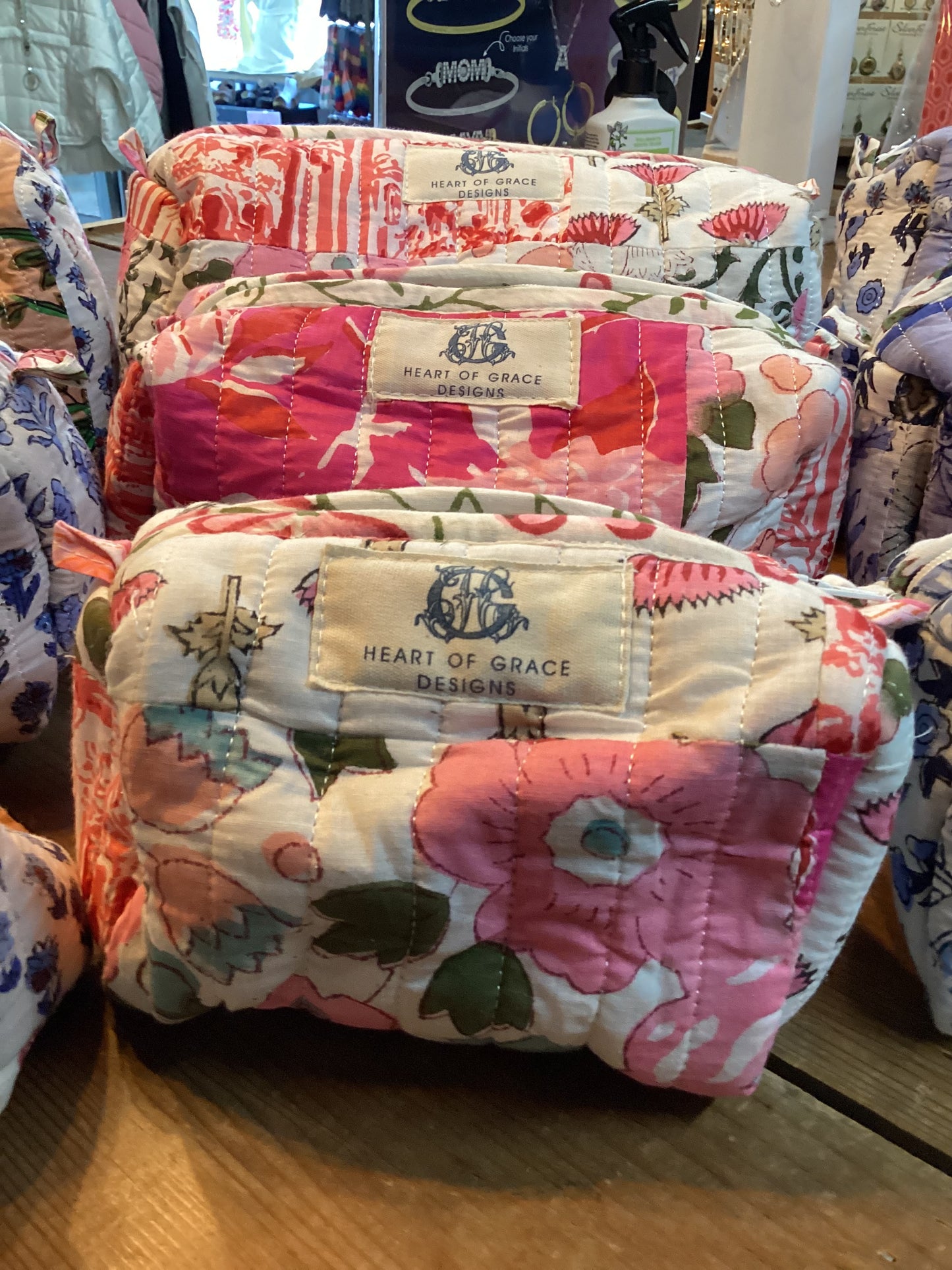 Quilted Cosmetic Bag Set of 3; by Heart of Grace