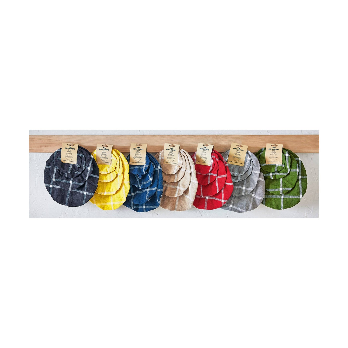 tag - SALE Classic Check Bowl Cover Set of 4 - Foliage