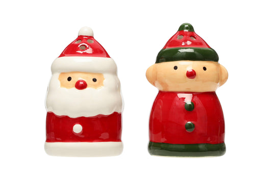 Pearhead - Santa & Elf Salt & Pepper Shaker Christmas Set