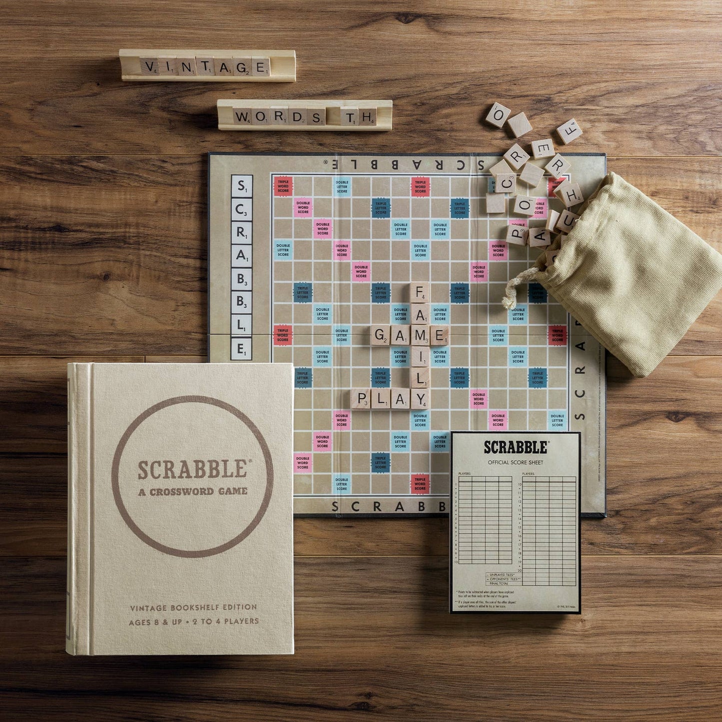 WS Game Company - Scrabble Vintage Bookshelf Edition