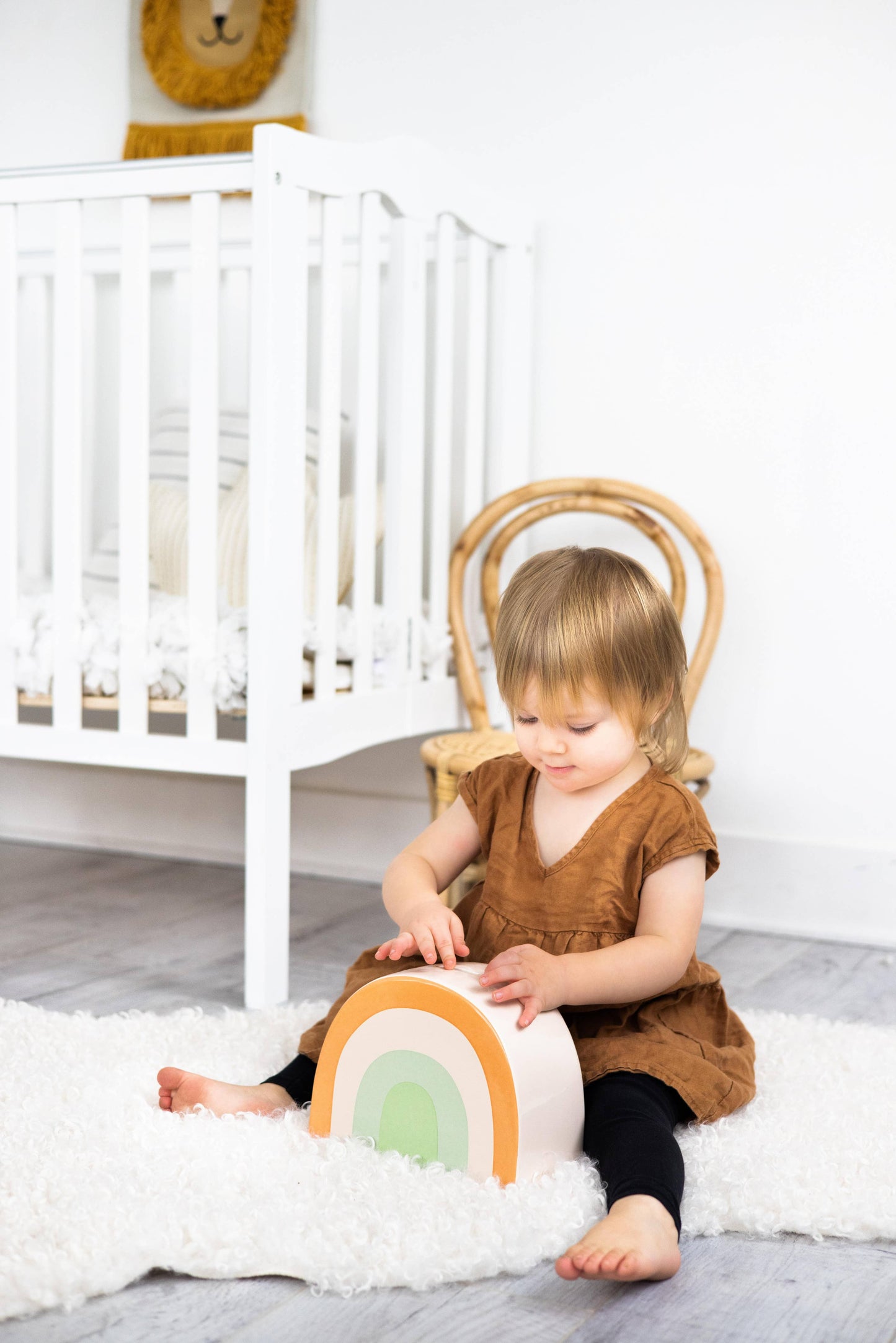 Pearhead - Ceramic Rainbow Bank, Nursery Decor
